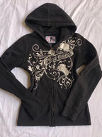 Harajuku Floral Zip-Up Hoodie