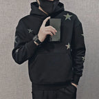 Hoodies Graphic Sweatshirt for Men Black Hip Hop Male Clothes Loose Luxury Aesthetic Emo 90s Vintage Simple Winter S Warm Hooded