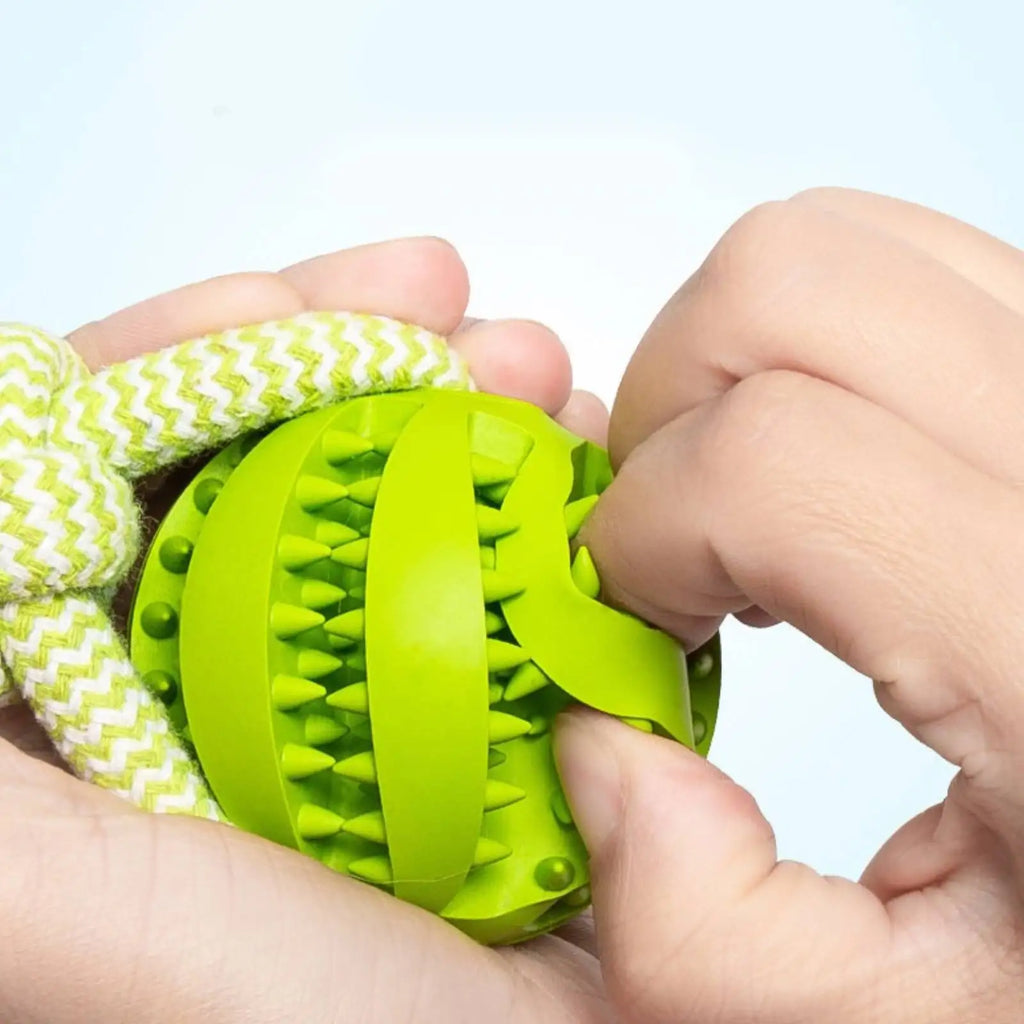 Cotton Rope Dog Toy – Treat-Dispensing Teeth Cleaning & Training Ball