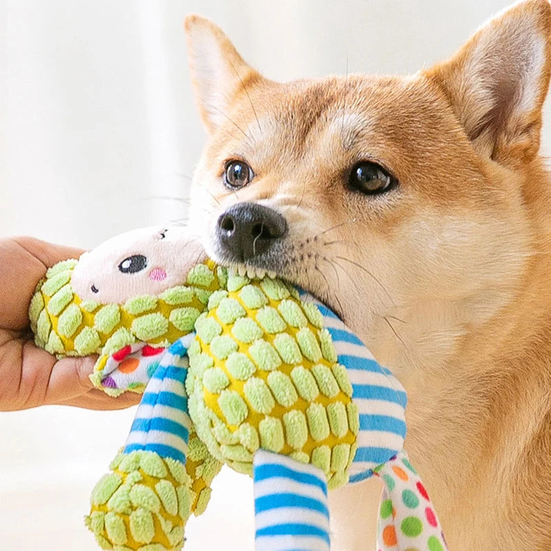 Plush Animal Dog Toy Set – Squeaky Bite-Resistant Puzzle Toys for Dogs & Cats