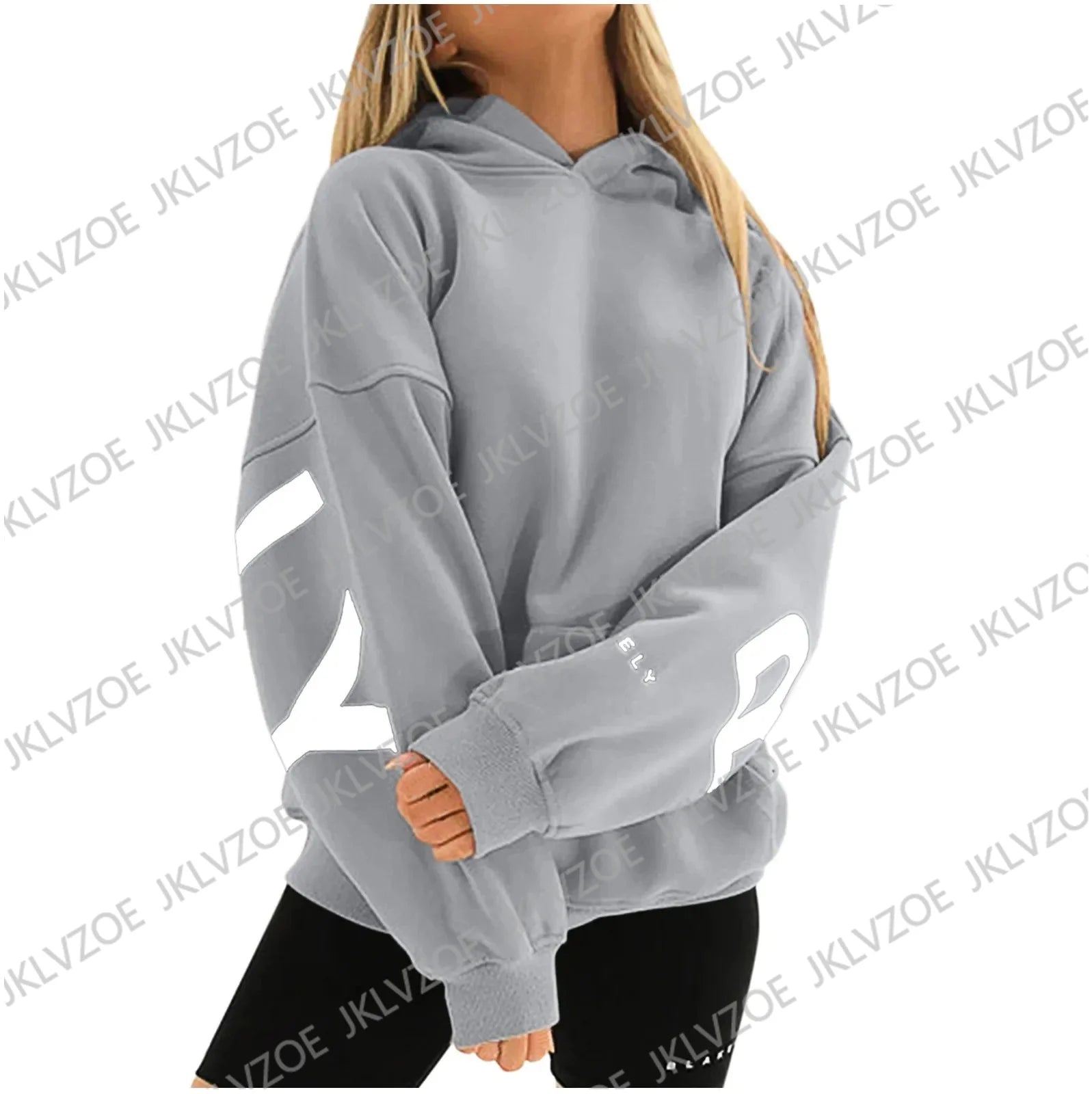 Y2K Couple Sleeve-Print Hoodie