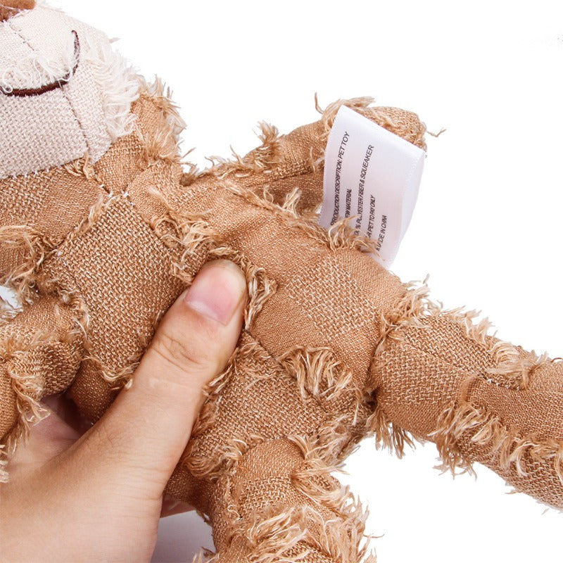 Plush Teddy Bear Dog Toy – Squeaky Soundmaking Chew & Teeth Grinding Toy