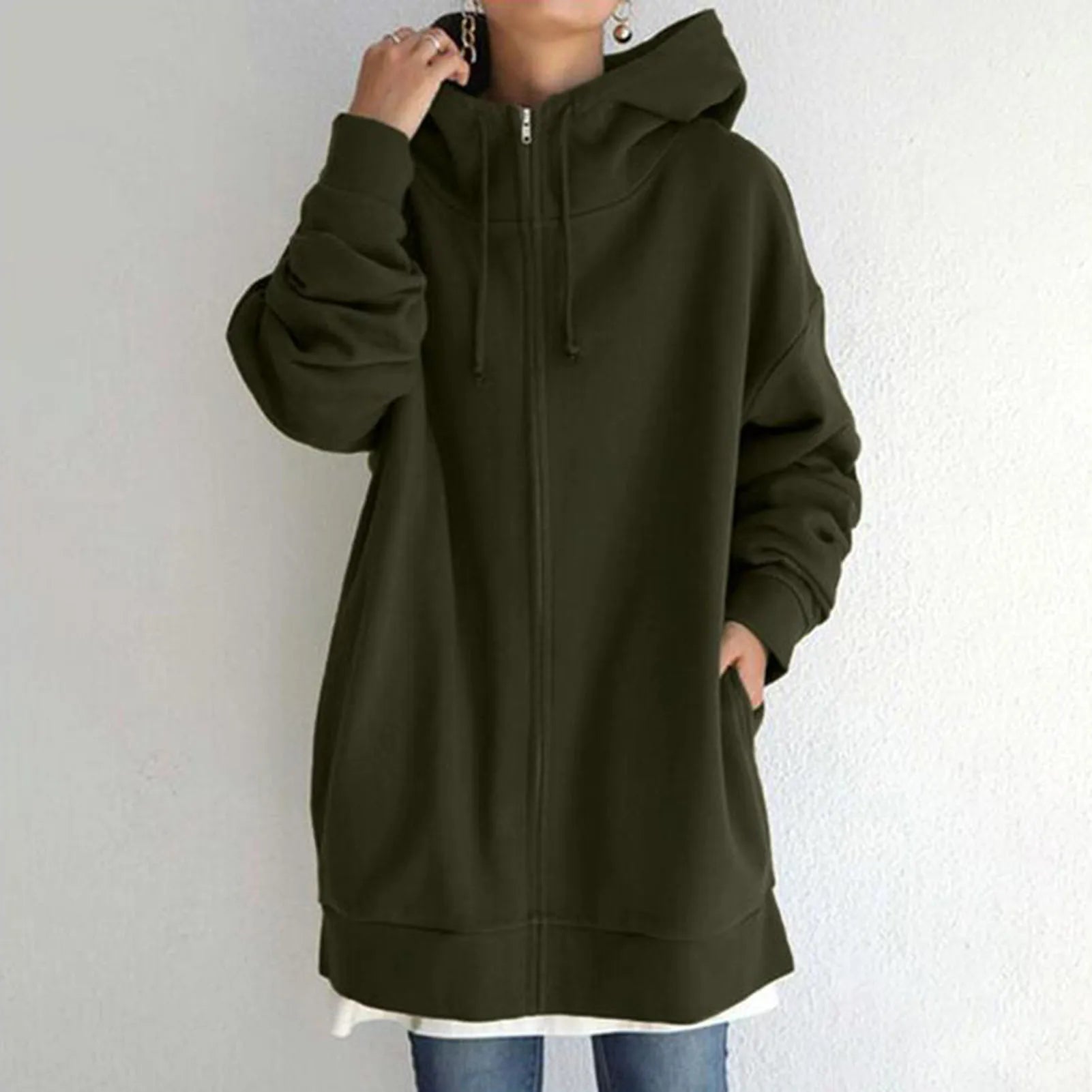 The Terra-Tone Aesthetic Oversized Zip Hoodie