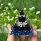 1pc Orgone Pyramid, The Pyramid of Ogan is composed of blue sand crystal balls and blue sand pebbles, Home Desktop Ornaments