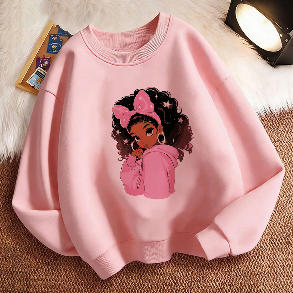 Y2k Children's Sweatshirt Pullover Spring 90S Fashion Gilrs Design Crew Neck Graphic Print Hoodie Girl Kids Hoody