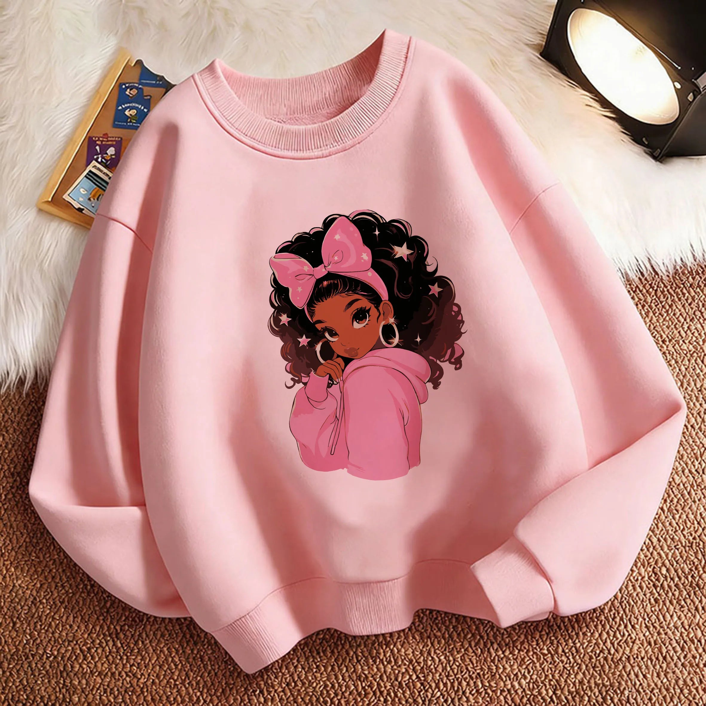 Y2k Children's Sweatshirt Pullover Spring 90S Fashion Gilrs Design Crew Neck Graphic Print Hoodie Girl Kids Hoody