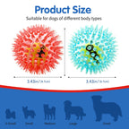 Spiky Rubber Tennis Ball Dog Toy – Squeaky Chew & Grind Toy for All Dog Sizes