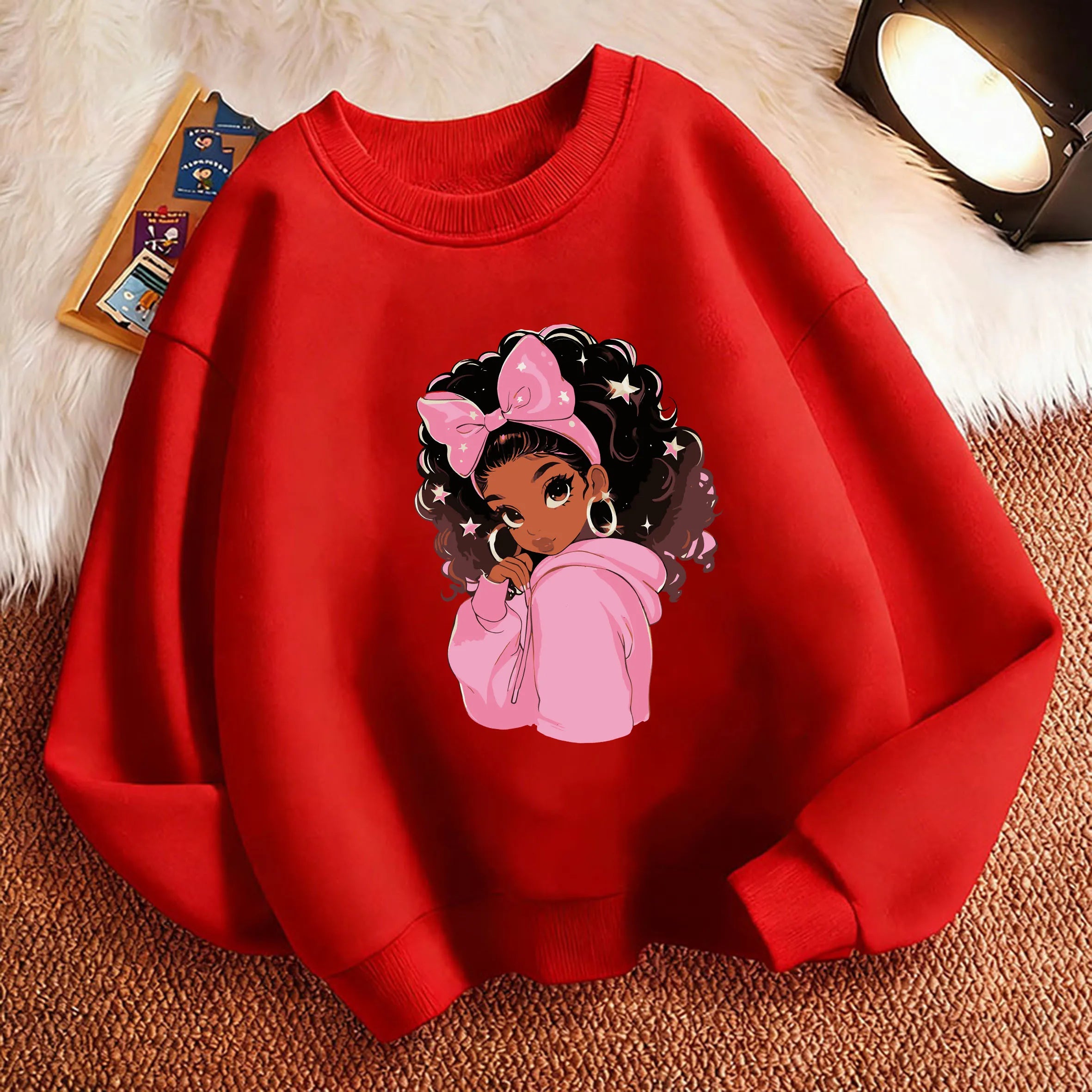 Y2k Children's Sweatshirt Pullover Spring 90S Fashion Gilrs Design Crew Neck Graphic Print Hoodie Girl Kids Hoody