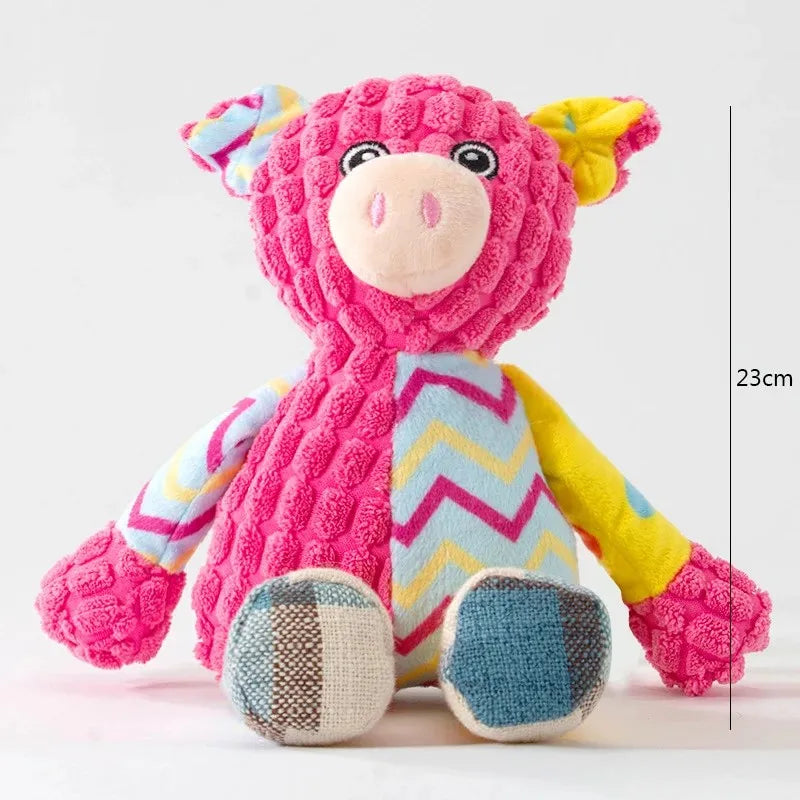 Squeaky Plush Animal Dog Toy – Interactive Bite-Resistant Chew Toy for Pets