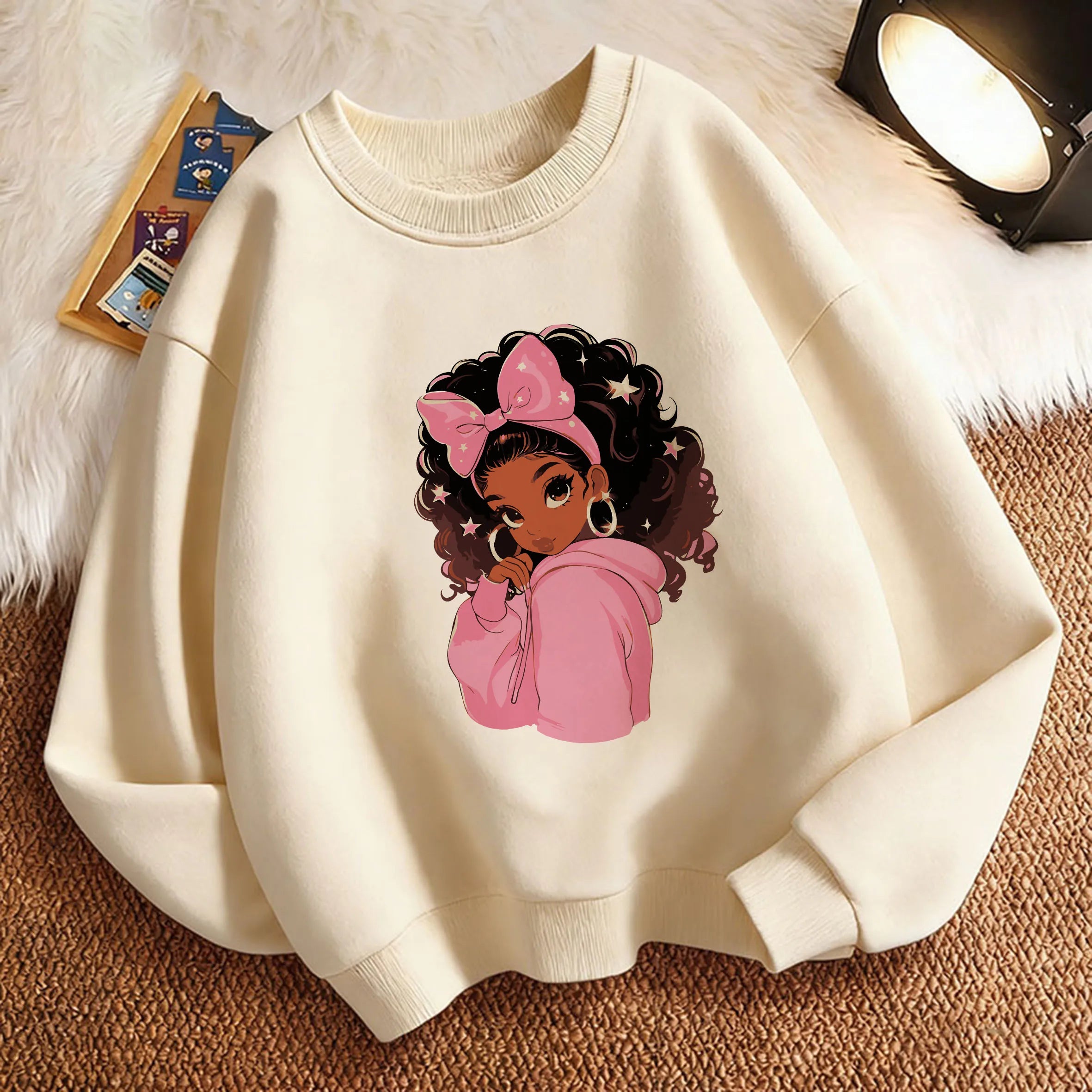 Y2k Children's Sweatshirt Pullover Spring 90S Fashion Gilrs Design Crew Neck Graphic Print Hoodie Girl Kids Hoody