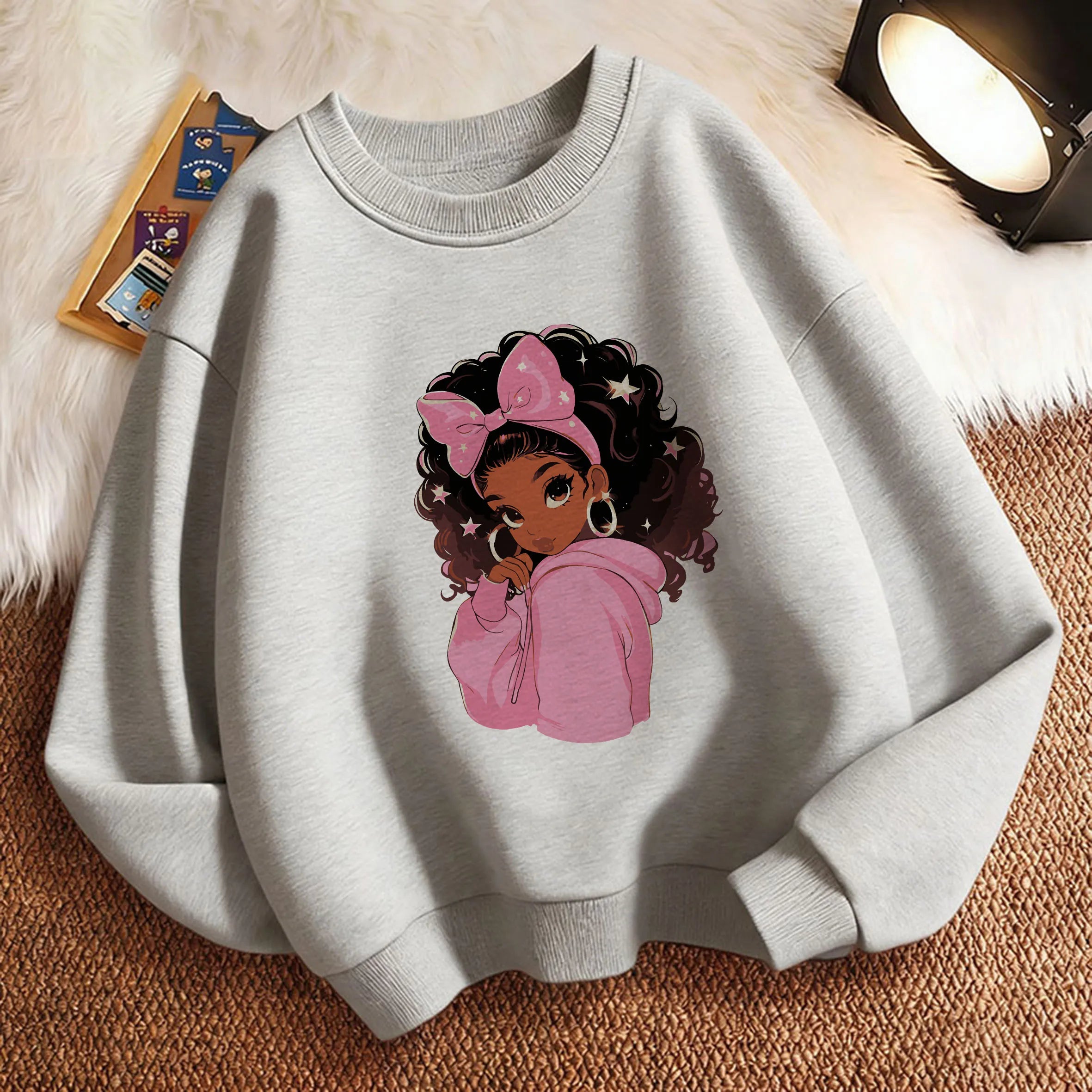 Y2k Children's Sweatshirt Pullover Spring 90S Fashion Gilrs Design Crew Neck Graphic Print Hoodie Girl Kids Hoody