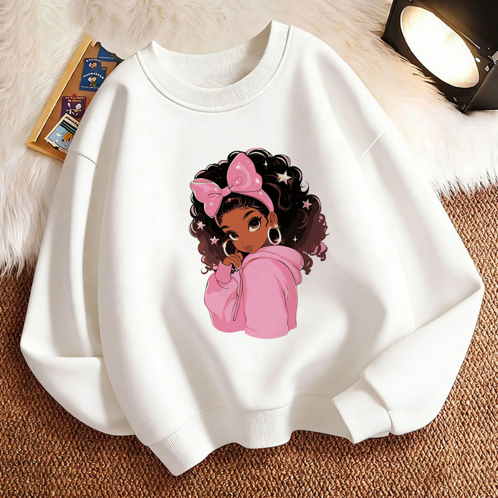 Y2k Children's Sweatshirt Pullover Spring 90S Fashion Gilrs Design Crew Neck Graphic Print Hoodie Girl Kids Hoody