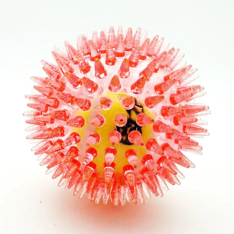 Spiky Rubber Tennis Ball Dog Toy – Squeaky Chew & Grind Toy for All Dog Sizes