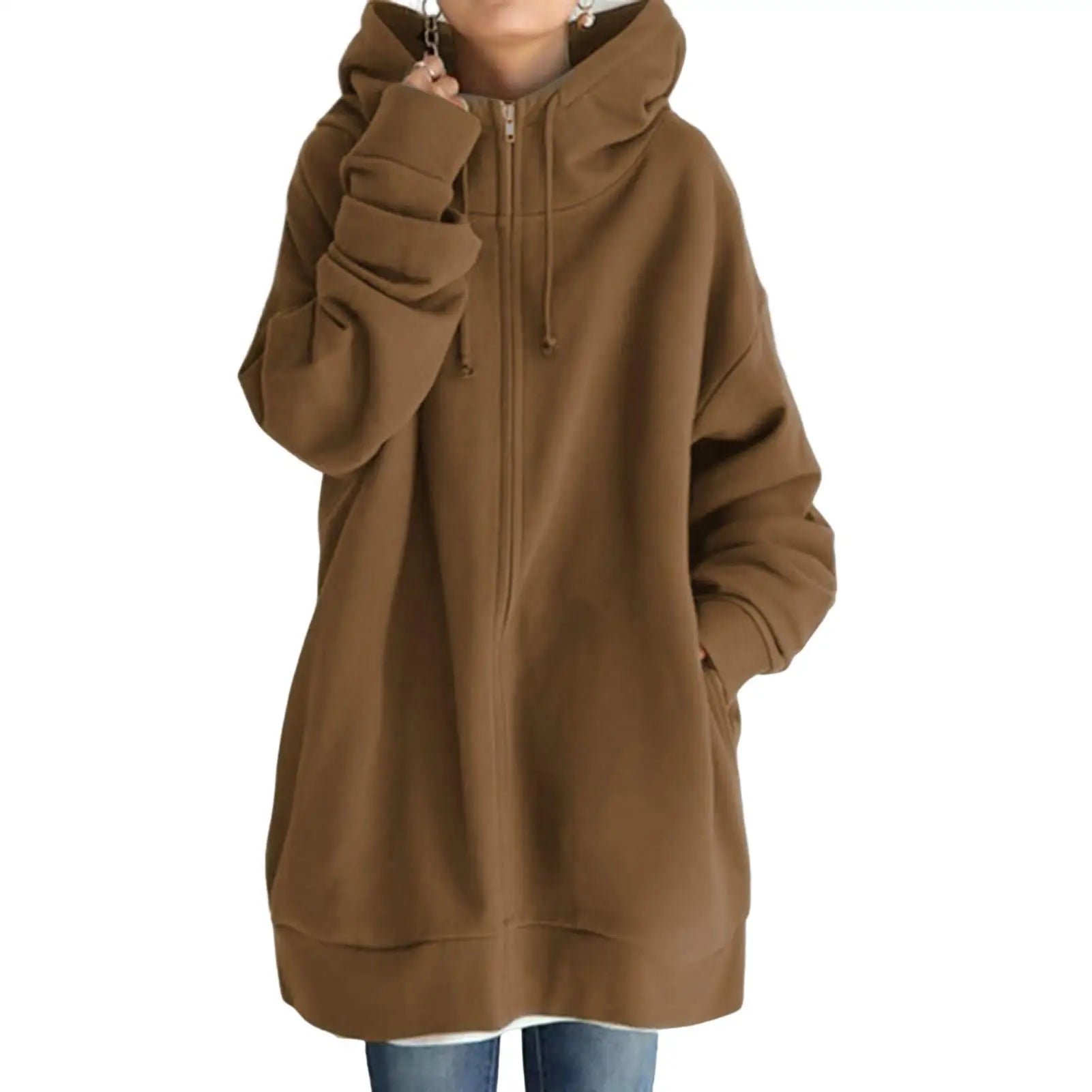 The Terra-Tone Aesthetic Oversized Zip Hoodie