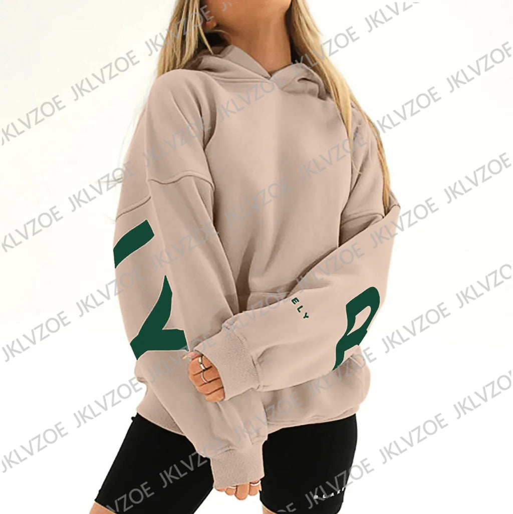Y2K Couple Sleeve-Print Hoodie
