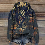 Hoodies Sweatshirts Printed Crewneck Blue Ocean Tentacles Casual Colors Outdoors Sports Harajuku Streetwear Women Men Clothing