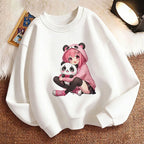 Fashion Anime Japanese Style Girl Children's Pullover Crew Neck Hoodie Sweatshirt Cute Harajuku Hoody Girls Casual Hoodies Kids