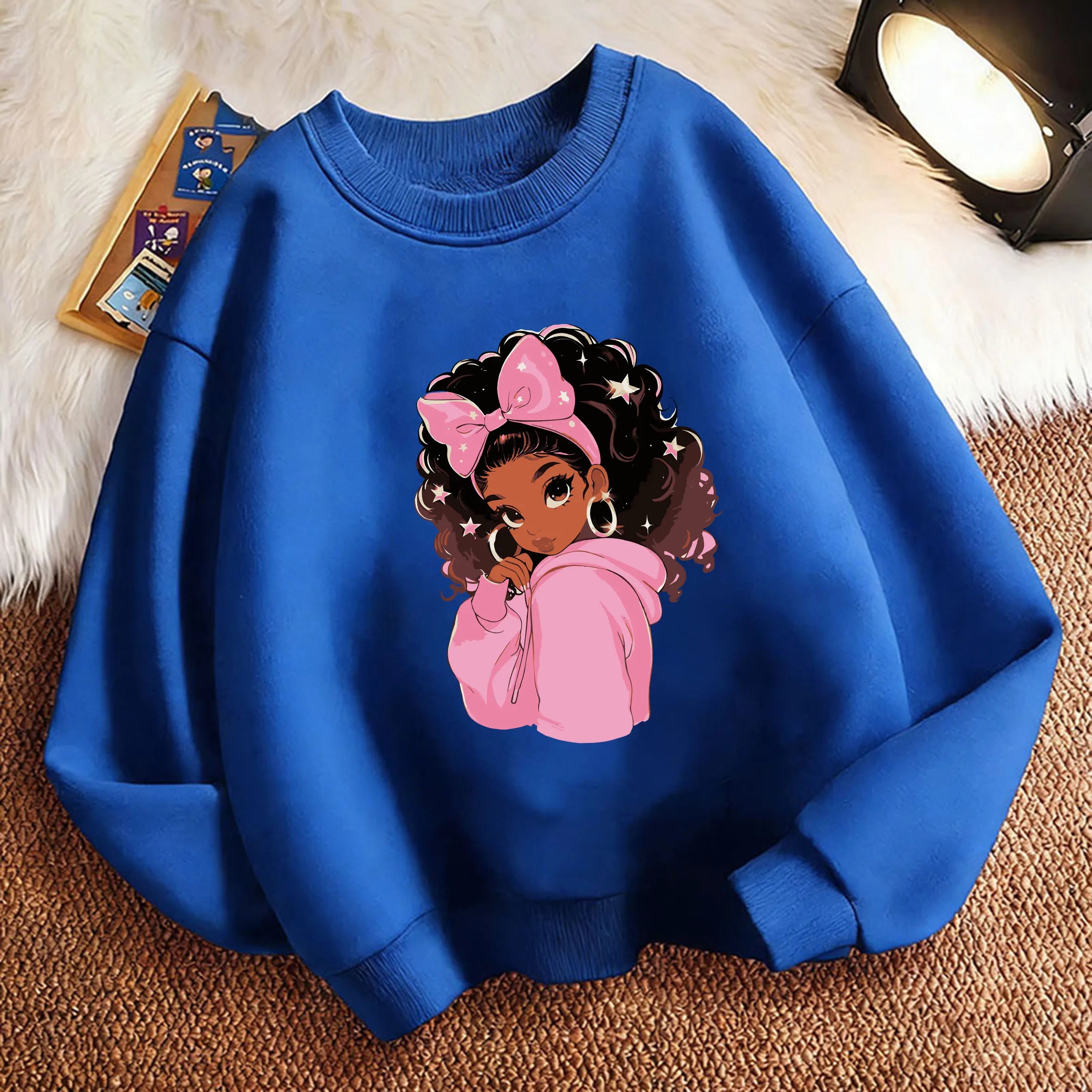 Y2k Children's Sweatshirt Pullover Spring 90S Fashion Gilrs Design Crew Neck Graphic Print Hoodie Girl Kids Hoody