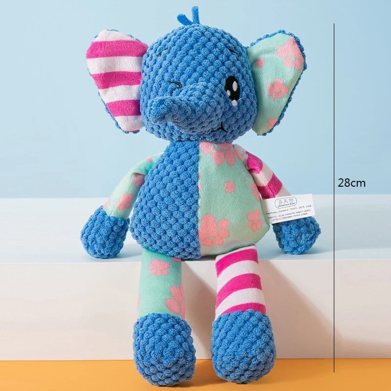 Squeaky Plush Animal Dog Toy – Interactive Bite-Resistant Chew Toy for Pets