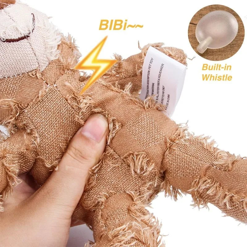 Plush Teddy Bear Dog Toy – Squeaky Soundmaking Chew & Teeth Grinding Toy