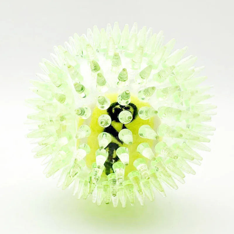 Spiky Rubber Tennis Ball Dog Toy – Squeaky Chew & Grind Toy for All Dog Sizes