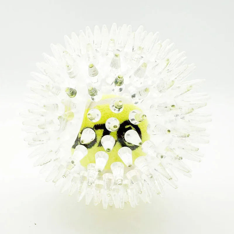 Spiky Rubber Tennis Ball Dog Toy – Squeaky Chew & Grind Toy for All Dog Sizes