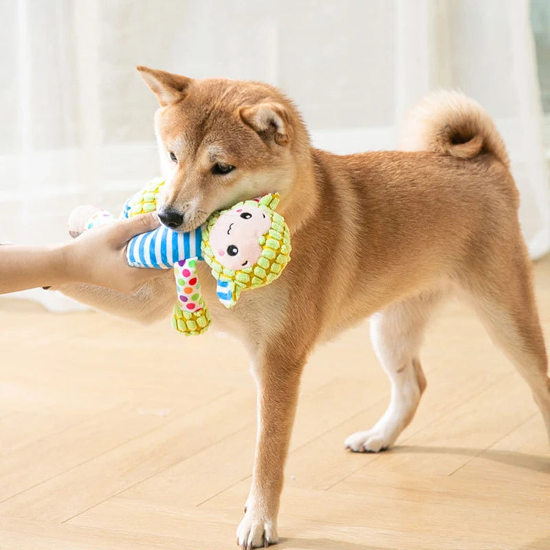 Plush Animal Dog Toy Set – Squeaky Bite-Resistant Puzzle Toys for Dogs & Cats