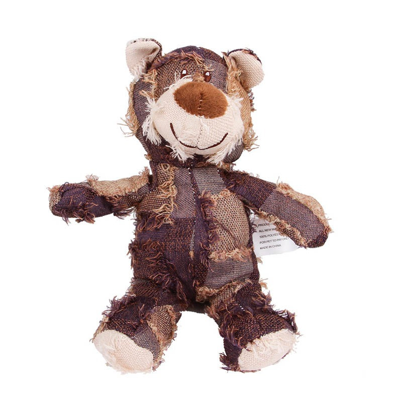Plush Teddy Bear Dog Toy – Squeaky Soundmaking Chew & Teeth Grinding Toy