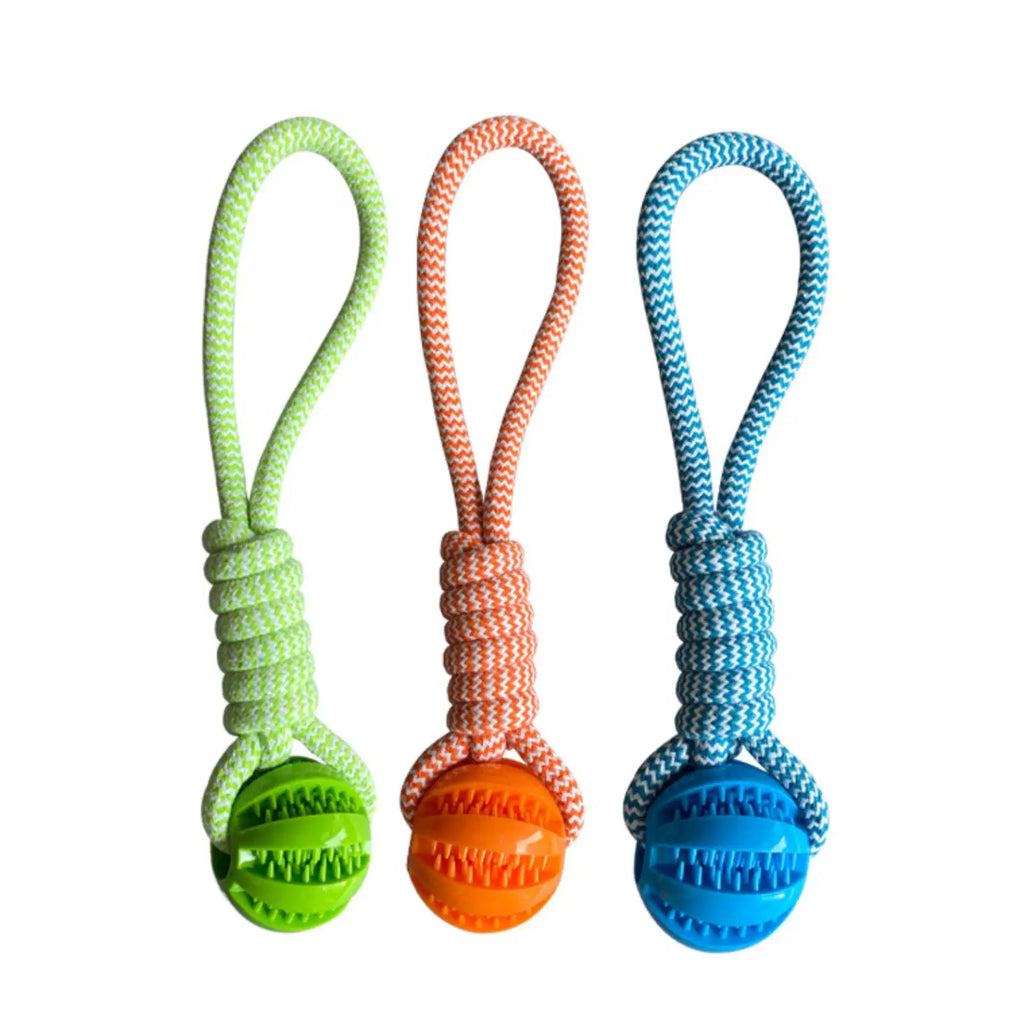 Cotton Rope Dog Toy – Treat-Dispensing Teeth Cleaning & Training Ball