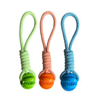 Cotton Rope Dog Toy – Treat-Dispensing Teeth Cleaning & Training Ball