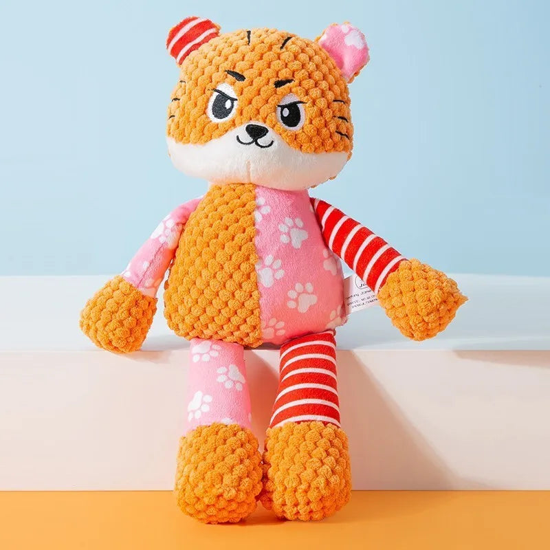 Plush Animal Dog Toy Set – Squeaky Bite-Resistant Puzzle Toys for Dogs & Cats
