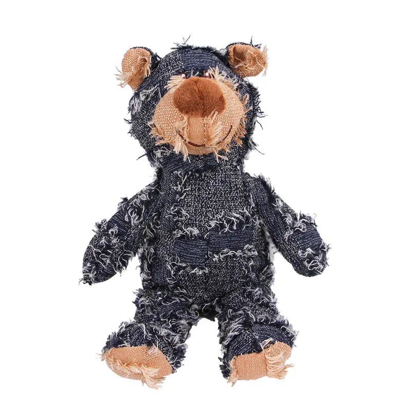 Plush Teddy Bear Dog Toy – Squeaky Soundmaking Chew & Teeth Grinding Toy