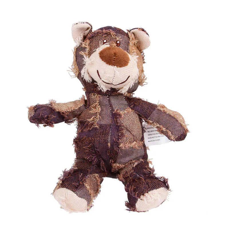 Plush Teddy Bear Dog Toy – Squeaky Soundmaking Chew & Teeth Grinding Toy