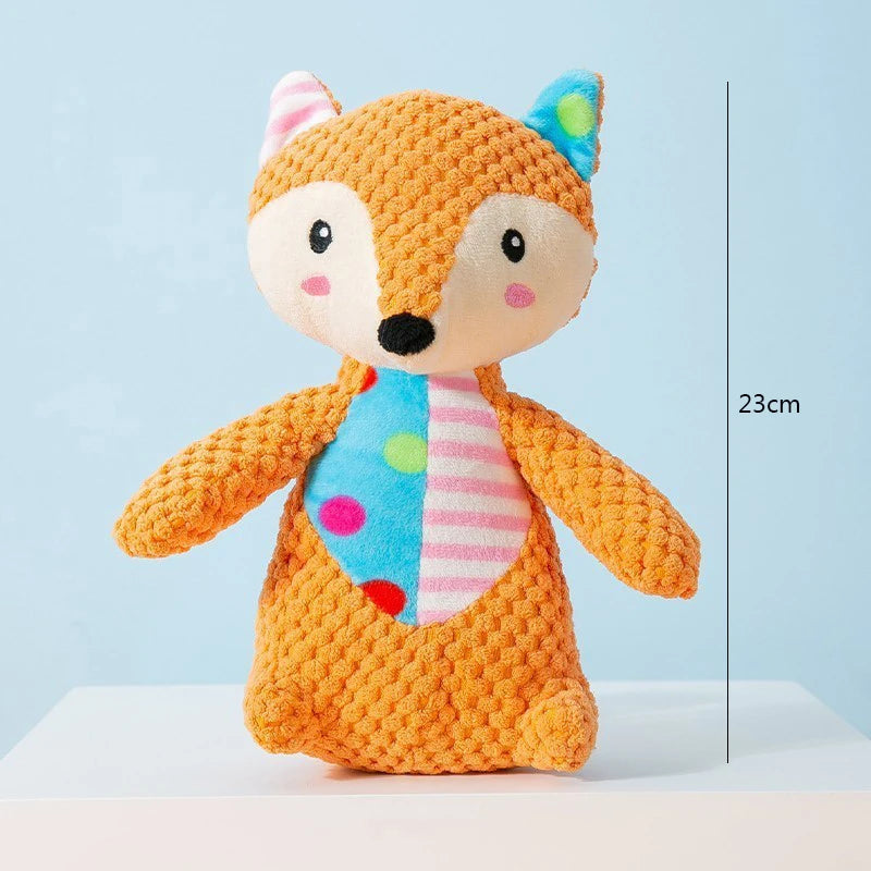 Squeaky Plush Animal Dog Toy – Interactive Bite-Resistant Chew Toy for Pets