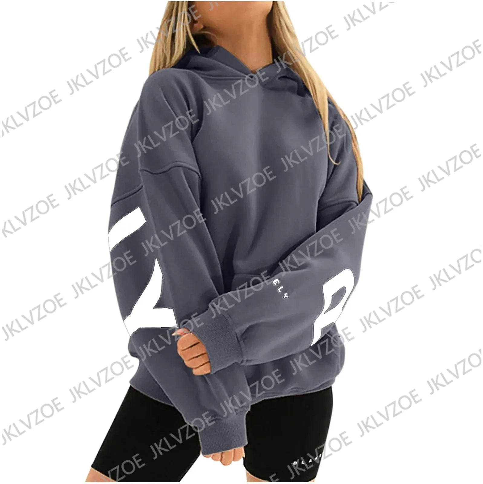 Y2K Couple Sleeve-Print Hoodie