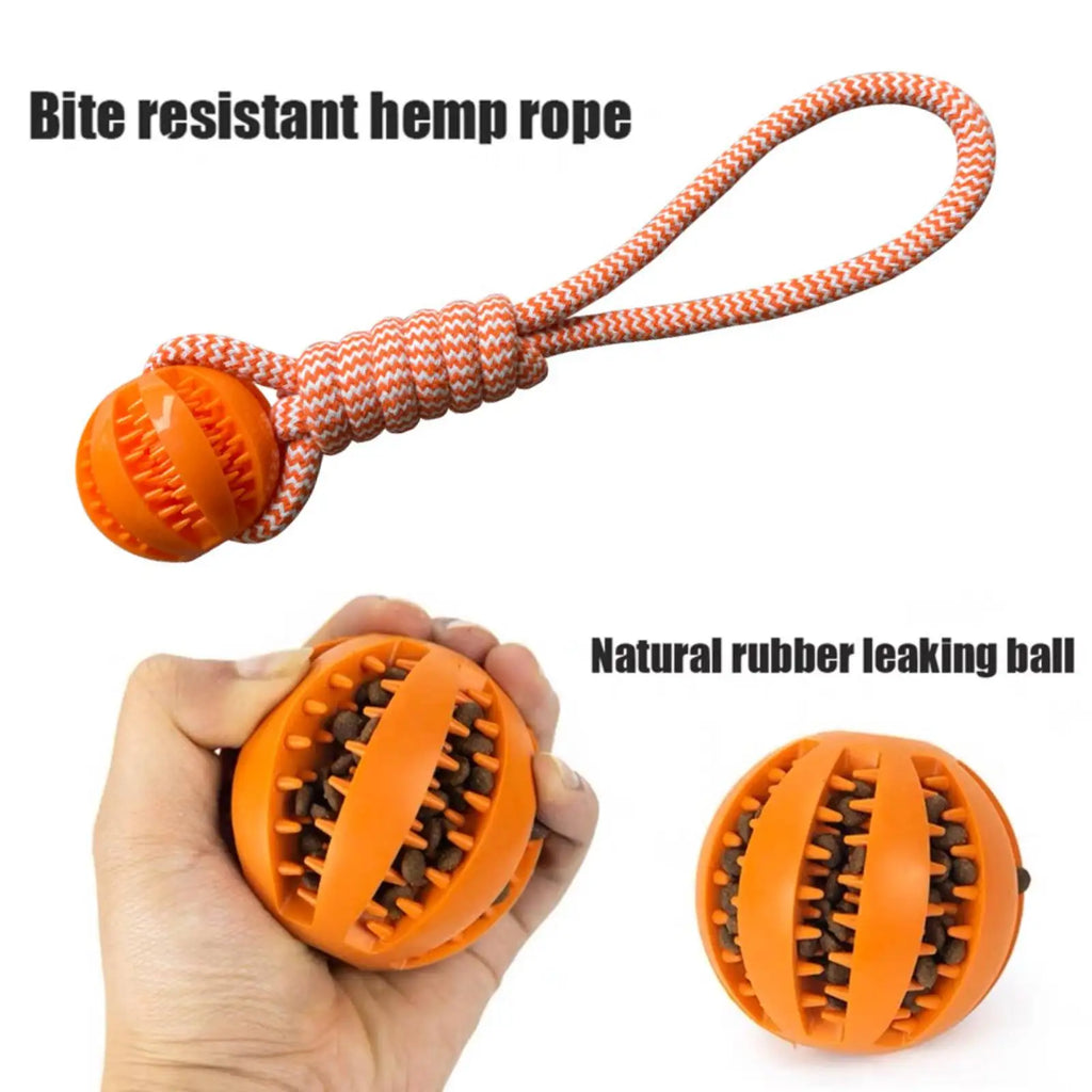 Cotton Rope Dog Toy – Treat-Dispensing Teeth Cleaning & Training Ball