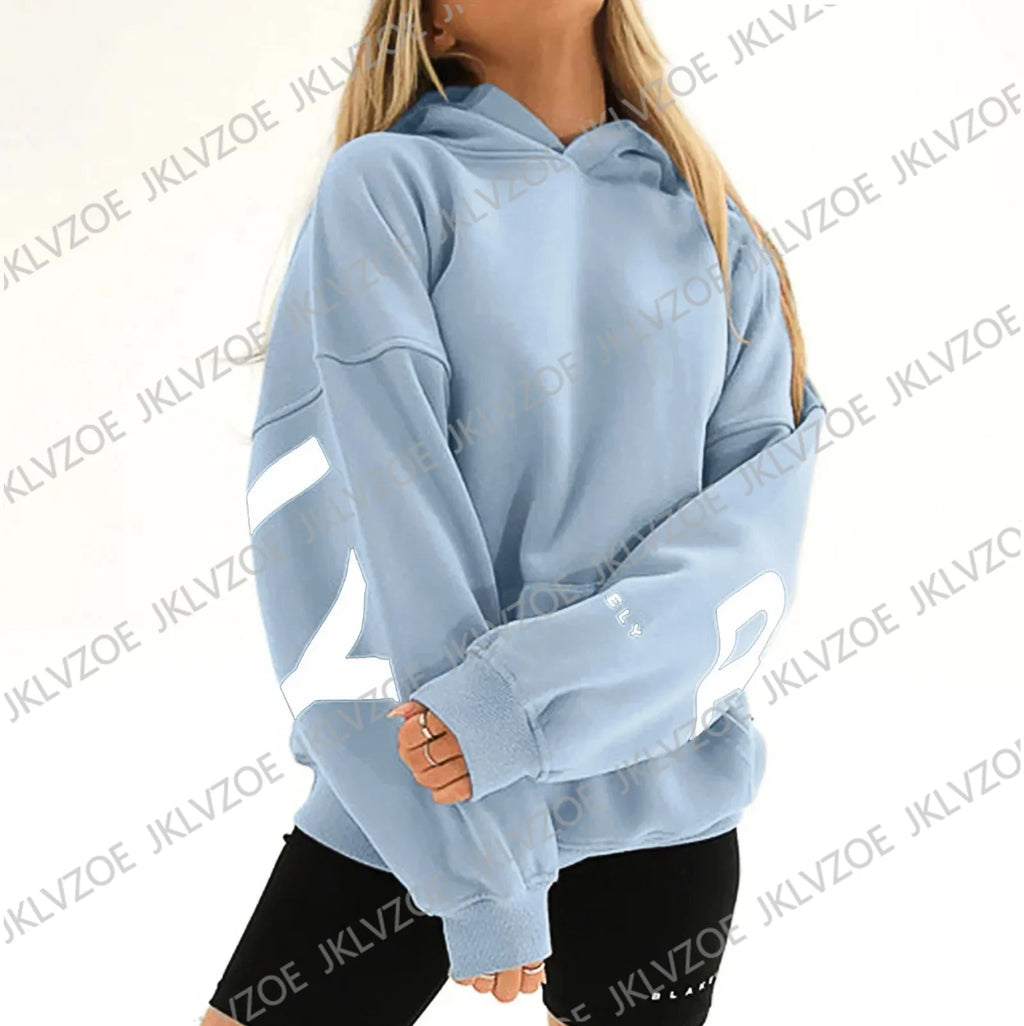Y2K Couple Sleeve-Print Hoodie