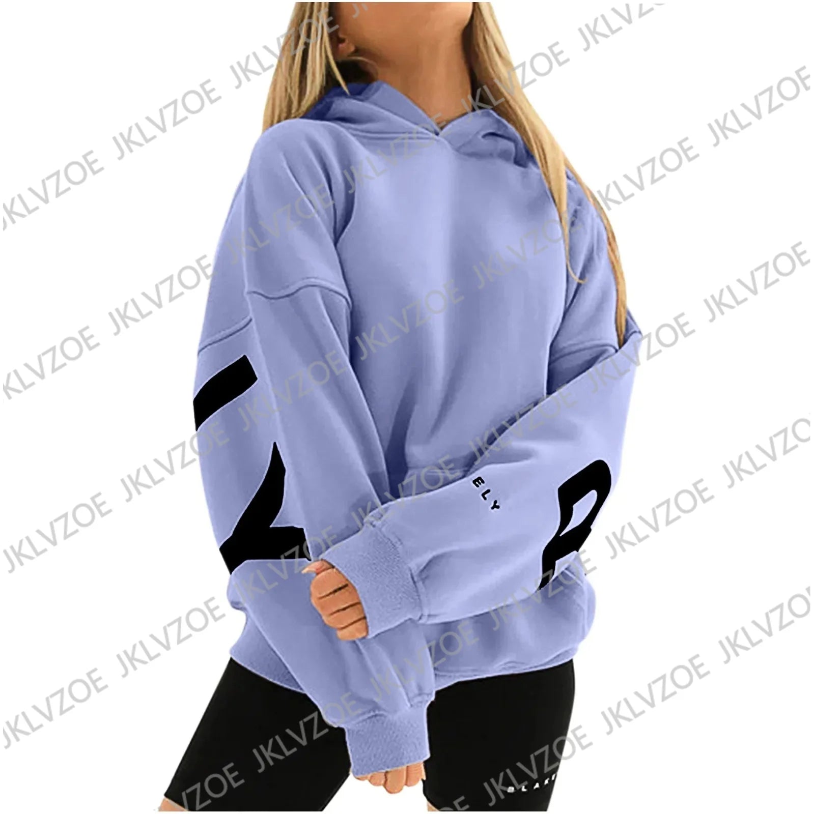 Y2K Couple Sleeve-Print Hoodie