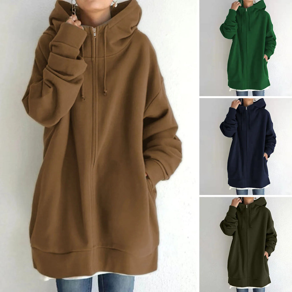 The Terra-Tone Aesthetic Oversized Zip Hoodie