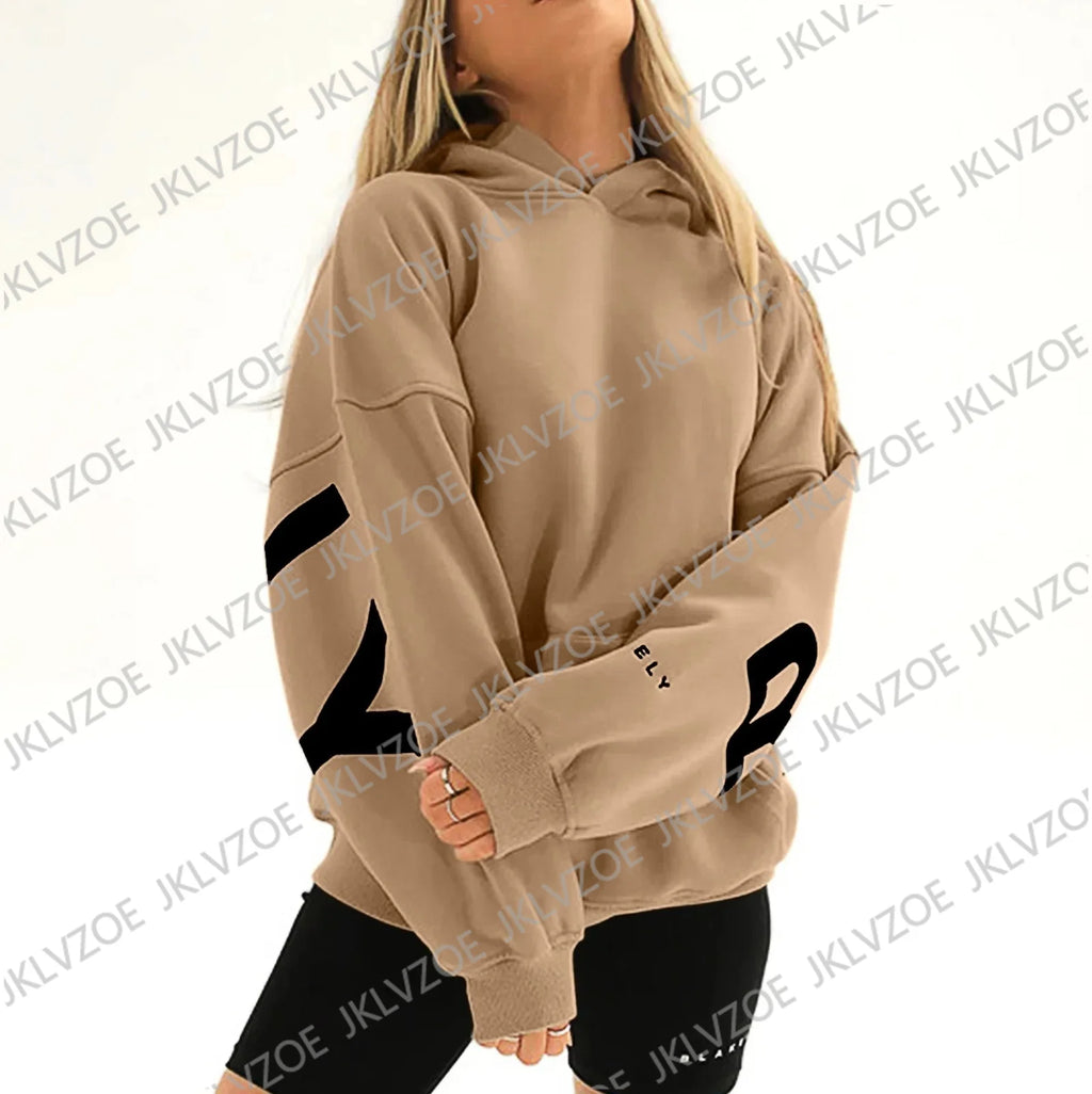 Y2K Couple Sleeve-Print Hoodie