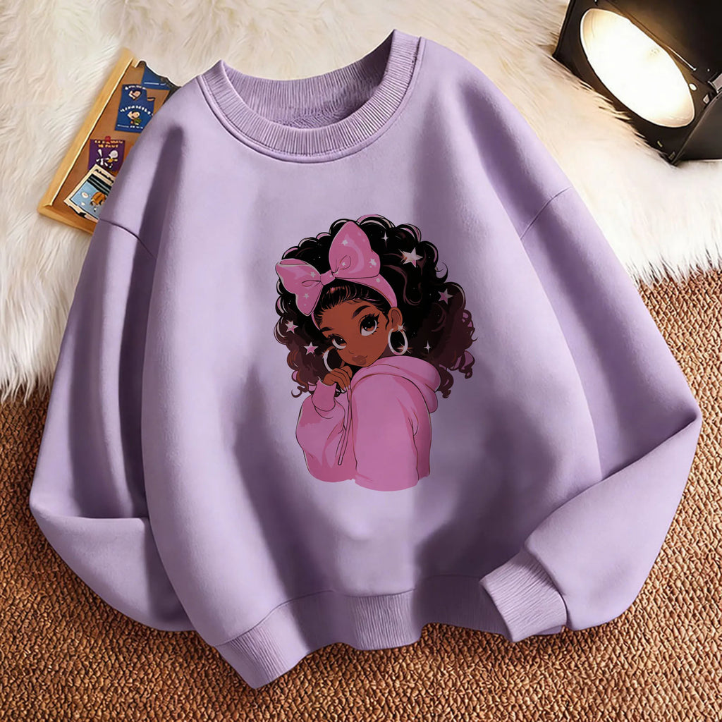 Y2k Children's Sweatshirt Pullover Spring 90S Fashion Gilrs Design Crew Neck Graphic Print Hoodie Girl Kids Hoody