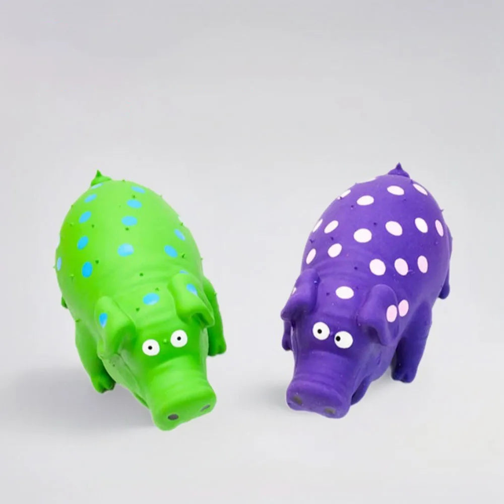 Squeaky Pig Dog Toy – Durable Latex Chew & Molar Toy for Dogs