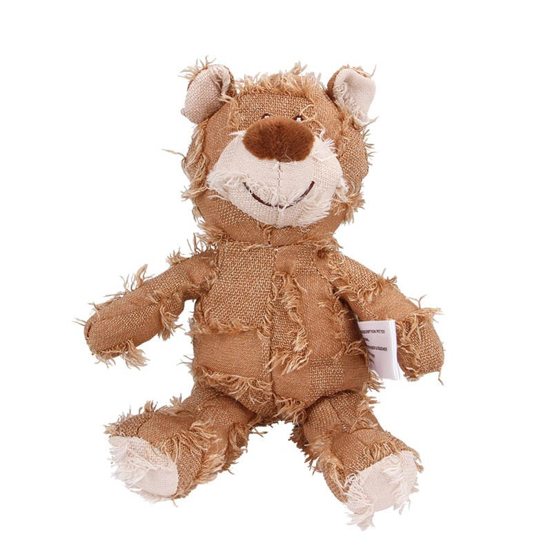 Plush Teddy Bear Dog Toy – Squeaky Soundmaking Chew & Teeth Grinding Toy
