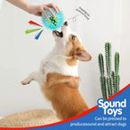 Spiky Rubber Tennis Ball Dog Toy – Squeaky Chew & Grind Toy for All Dog Sizes